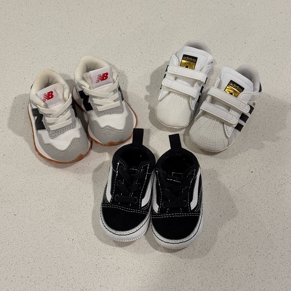 New Balance Kids Sneakers - Gray, Red, White